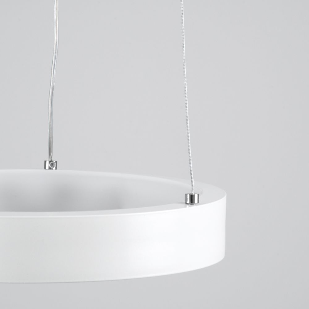 GLOBOSTAR® NEMESIS 61153 Μοντέρνο Κρεμαστό Φωτιστικό Οροφής LED 20W 2356lm 360° AC 220-240V IP20 Ρυθμιζόμενο Λευκό CCT με Χειριστήριο από 2700K έως 6000K Dimmable - Lumileds SMD Chip - Λευκό Ματ - Μ25 x Π25 x Υ4cm - 3 Χρόνια Εγγύηση
