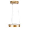 GLOBOSTAR® NEMESIS 61154 Μοντέρνο Κρεμαστό Φωτιστικό Οροφής LED 20W 2356lm 360° AC 220-240V IP20 Ρυθμιζόμενο Λευκό CCT με Χειριστήριο από 2700K έως 6000K Dimmable - Lumileds SMD Chip - Χρυσό Βούρτσας - Μ25 x Π25 x Υ4cm - 3 Χρόνια Εγγύηση
