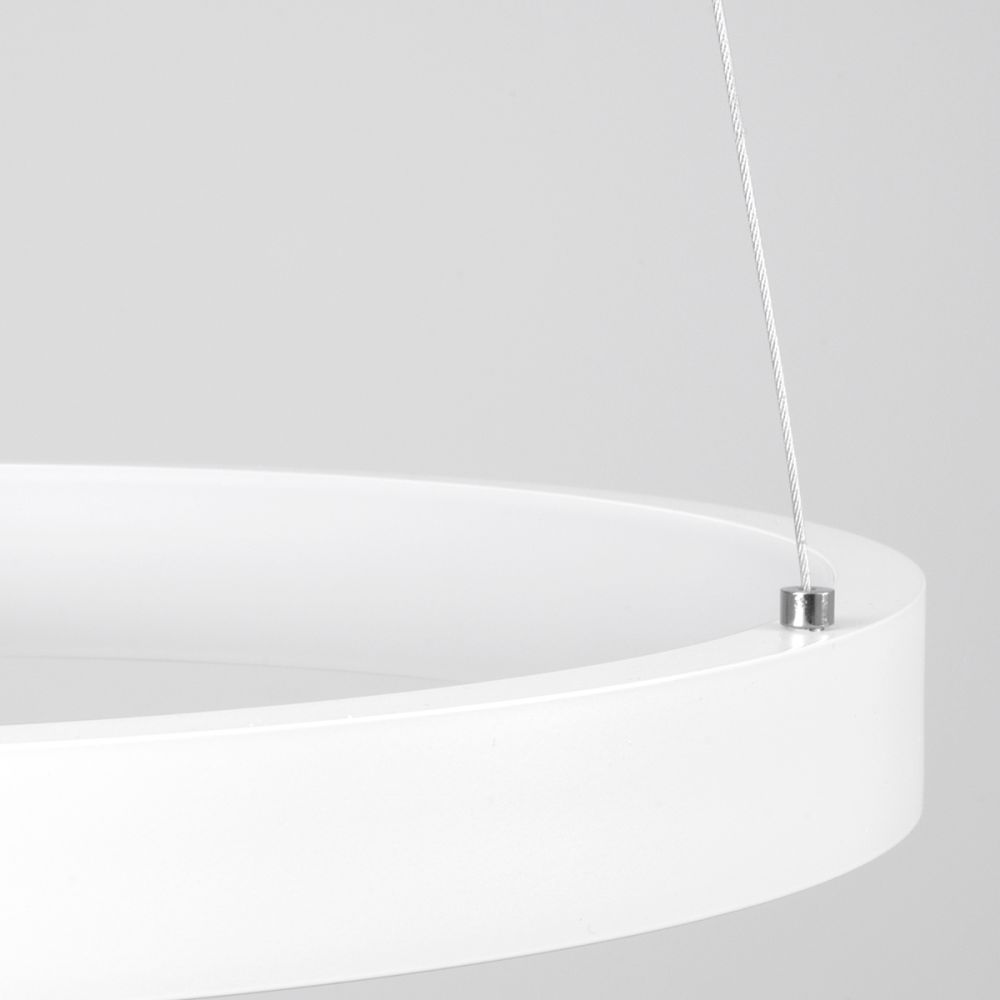 GLOBOSTAR® NEMESIS 61156 Μοντέρνο Κρεμαστό Φωτιστικό Οροφής LED 30W 3513lm 360° AC 220-240V IP20 Ρυθμιζόμενο Λευκό CCT με Χειριστήριο από 2700K έως 6000K Dimmable - Lumileds SMD Chip - Λευκό Ματ - Μ40 x Π40 x Υ4cm - 3 Χρόνια Εγγύηση
