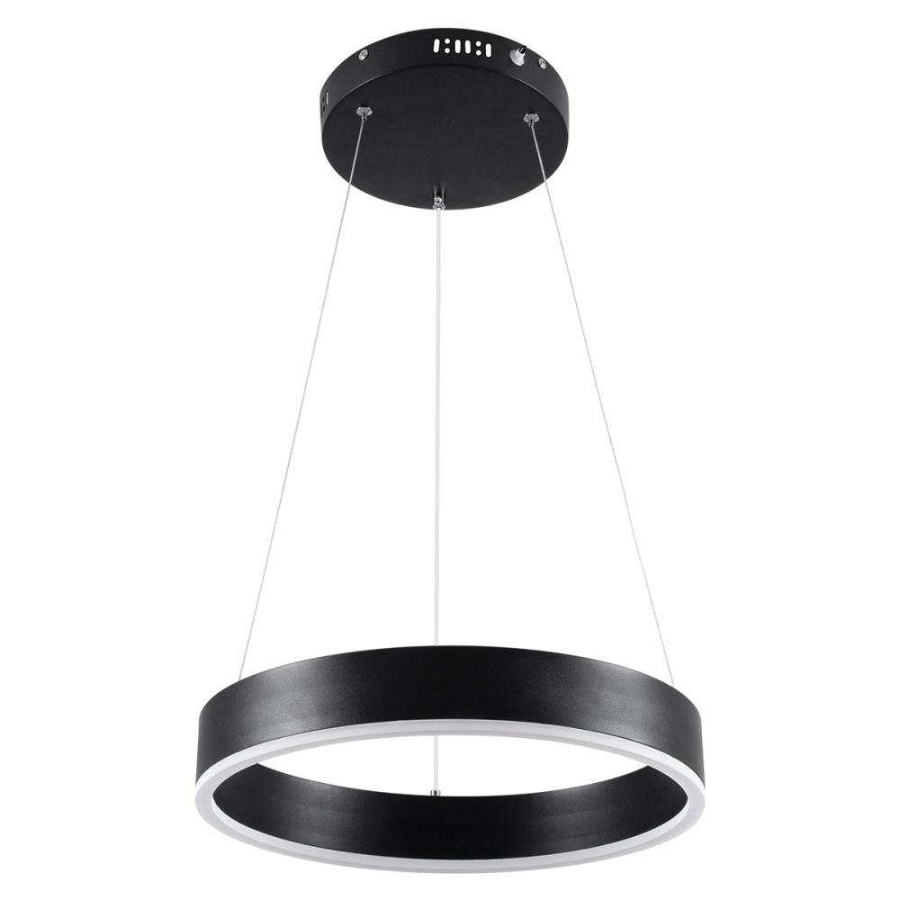 GLOBOSTAR® VENOM 61173 Μοντέρνο Κρεμαστό Φωτιστικό Οροφής LED 30W 3513lm 120° AC 220-240V IP20 Ρυθμιζόμενο Λευκό CCT με Χειριστήριο από 2700K έως 6000K Dimmable - Lumileds SMD Chip - Μαύρο Ματ - Μ40 x Π40 x Υ6.5cm - 3 Χρόνια Εγγύηση