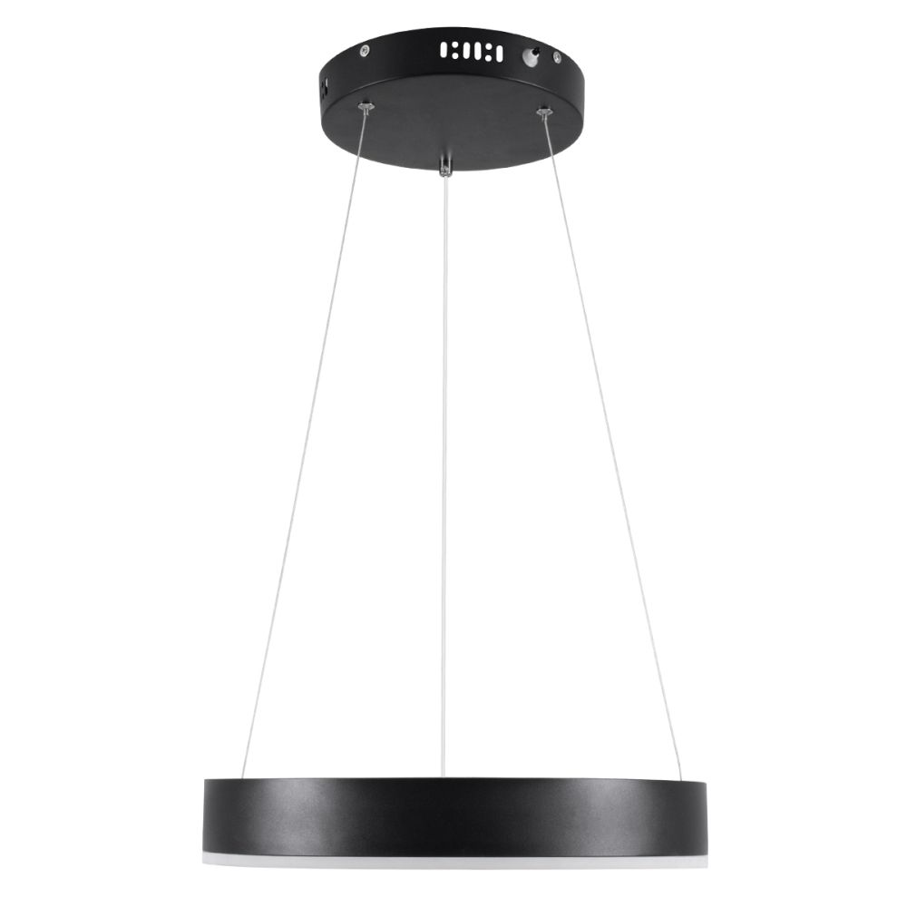 GLOBOSTAR® VENOM 61173 Μοντέρνο Κρεμαστό Φωτιστικό Οροφής LED 30W 3513lm 120° AC 220-240V IP20 Ρυθμιζόμενο Λευκό CCT με Χειριστήριο από 2700K έως 6000K Dimmable - Lumileds SMD Chip - Μαύρο Ματ - Μ40 x Π40 x Υ6.5cm - 3 Χρόνια Εγγύηση