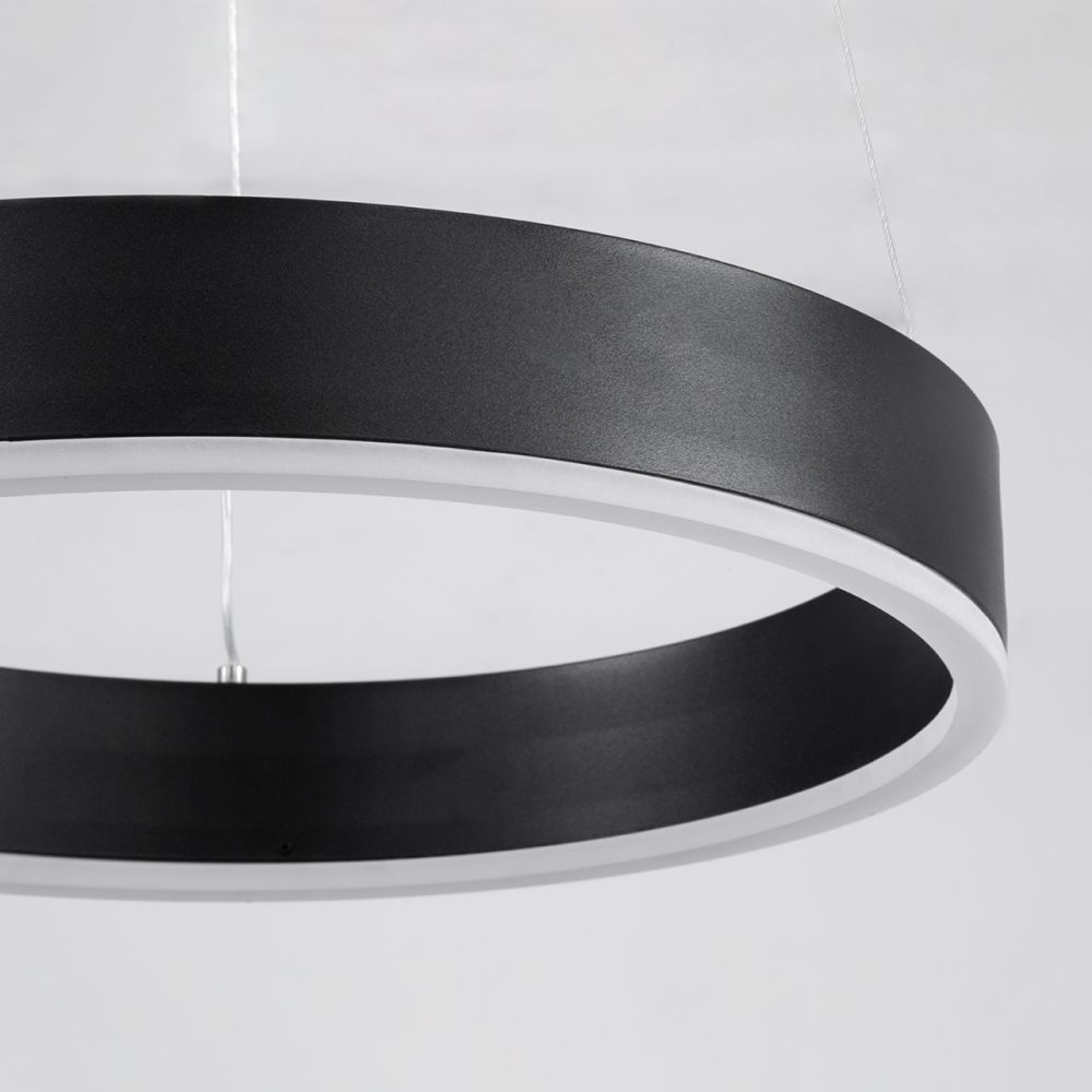 GLOBOSTAR® VENOM 61173 Μοντέρνο Κρεμαστό Φωτιστικό Οροφής LED 30W 3513lm 120° AC 220-240V IP20 Ρυθμιζόμενο Λευκό CCT με Χειριστήριο από 2700K έως 6000K Dimmable - Lumileds SMD Chip - Μαύρο Ματ - Μ40 x Π40 x Υ6.5cm - 3 Χρόνια Εγγύηση