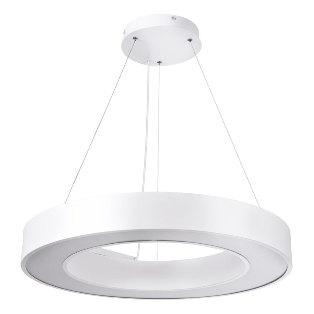 GLOBOSTAR® RA 61195 Μοντέρνο Κρεμαστό Φωτιστικό Οροφής LED 67W 7370lm 120° AC 220-240V IP20 Ρυθμιζόμενο Λευκό CCT με Χειριστήριο από 2700K έως 6000K Dimmable - Lumileds SMD Chip - Λευκό Ματ - Μ60 x Π60 x Υ8cm - 3 Χρόνια Εγγύηση