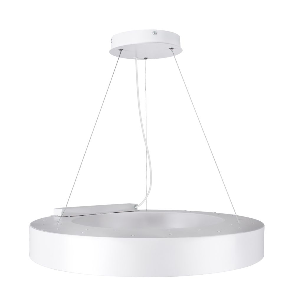 GLOBOSTAR® RA 61195 Μοντέρνο Κρεμαστό Φωτιστικό Οροφής LED 67W 7370lm 120° AC 220-240V IP20 Ρυθμιζόμενο Λευκό CCT με Χειριστήριο από 2700K έως 6000K Dimmable - Lumileds SMD Chip - Λευκό Ματ - Μ60 x Π60 x Υ8cm - 3 Χρόνια Εγγύηση