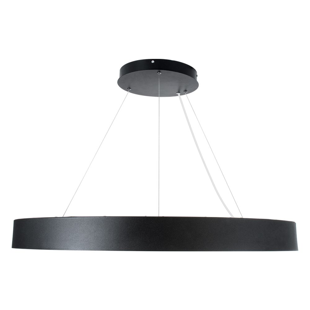 GLOBOSTAR® RA 61196 Μοντέρνο Κρεμαστό Φωτιστικό Οροφής LED 75W 8250lm 120° AC 220-240V IP20 Ρυθμιζόμενο Λευκό CCT με Χειριστήριο από 2700K έως 6000K Dimmable - Lumileds SMD Chip - Μαύρο Ματ - Μ80 x Π80 x Υ8cm - 3 Χρόνια Εγγύηση