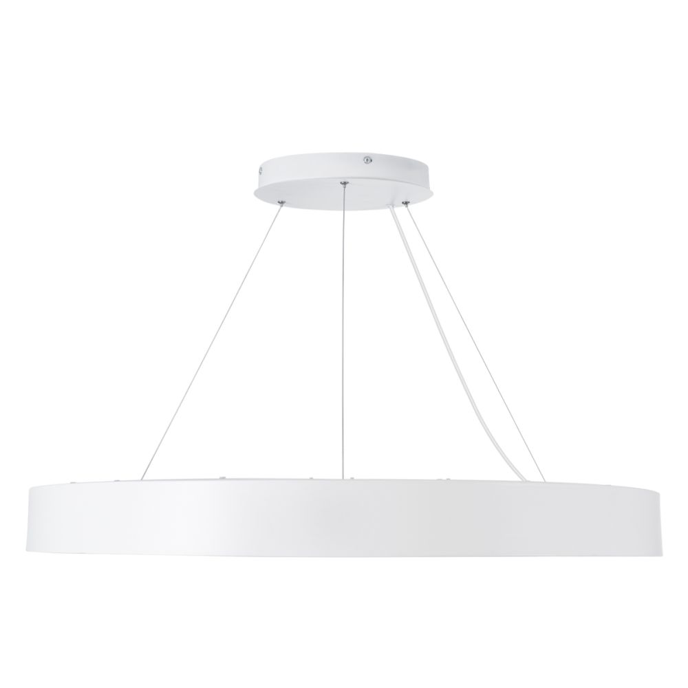 GLOBOSTAR® RA 61197 Μοντέρνο Κρεμαστό Φωτιστικό Οροφής LED 75W 8250lm 120° AC 220-240V IP20 Ρυθμιζόμενο Λευκό CCT με Χειριστήριο από 2700K έως 6000K Dimmable - Lumileds SMD Chip - Λευκό Ματ - Μ80 x Π80 x Υ8cm - 3 Χρόνια Εγγύηση