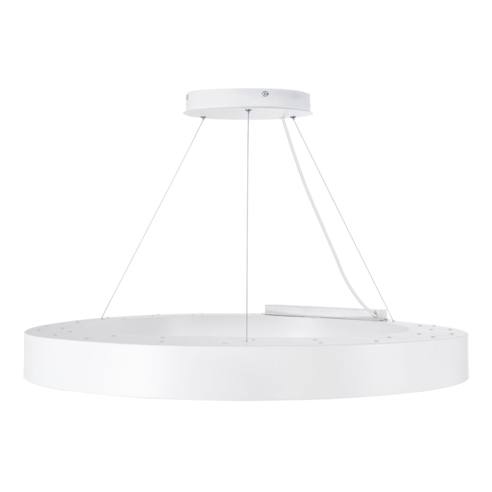 GLOBOSTAR® RA 61197 Μοντέρνο Κρεμαστό Φωτιστικό Οροφής LED 75W 8250lm 120° AC 220-240V IP20 Ρυθμιζόμενο Λευκό CCT με Χειριστήριο από 2700K έως 6000K Dimmable - Lumileds SMD Chip - Λευκό Ματ - Μ80 x Π80 x Υ8cm - 3 Χρόνια Εγγύηση