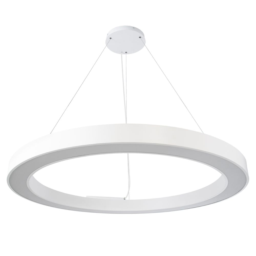 GLOBOSTAR® RA 61199 Μοντέρνο Κρεμαστό Φωτιστικό Οροφής LED 100W 11020lm 120° AC 220-240V IP20 Ρυθμιζόμενο Λευκό CCT με Χειριστήριο από 2700K έως 6000K Dimmable - Lumileds SMD Chip - Λευκό Ματ - Μ120 x Π120 x Υ8cm - 3 Χρόνια Εγγύηση