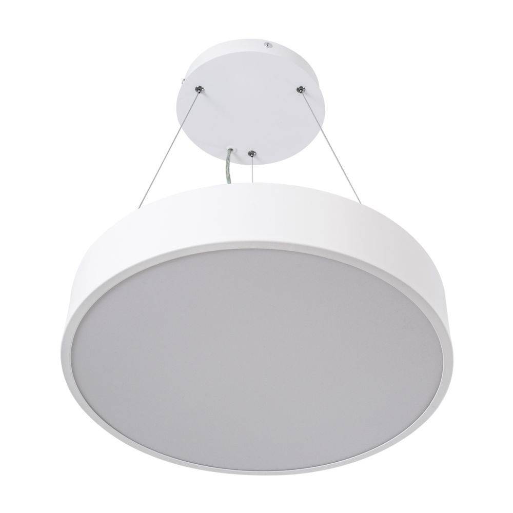 GLOBOSTAR® BURTON 61201 Μοντέρνο Κρεμαστό Φωτιστικό Οροφής LED 67W 7370lm 120° AC 220-240V IP20 Ρυθμιζόμενο Λευκό CCT με Χειριστήριο από 2700K έως 6000K Dimmable - Lumileds SMD Chip - Λευκό Ματ - Μ40 x Π40 x Υ8cm - 3 Χρόνια Εγγύηση