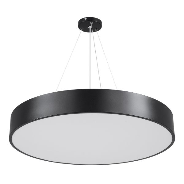 GLOBOSTAR® BURTON 61202 Μοντέρνο Κρεμαστό Φωτιστικό Οροφής LED 75W 8625lm 120° AC 220-240V IP20 Ρυθμιζόμενο Λευκό CCT με Χειριστήριο από 2700K έως 6000K Dimmable - Lumileds SMD Chip - Μαύρο Ματ - Μ60 x Π60 x Υ8cm - 3 Χρόνια Εγγύηση