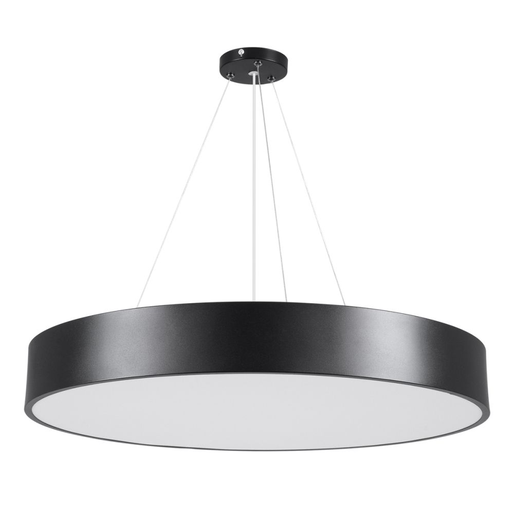 GLOBOSTAR® BURTON 61202 Μοντέρνο Κρεμαστό Φωτιστικό Οροφής LED 75W 8625lm 120° AC 220-240V IP20 Ρυθμιζόμενο Λευκό CCT με Χειριστήριο από 2700K έως 6000K Dimmable - Lumileds SMD Chip - Μαύρο Ματ - Μ60 x Π60 x Υ8cm - 3 Χρόνια Εγγύηση