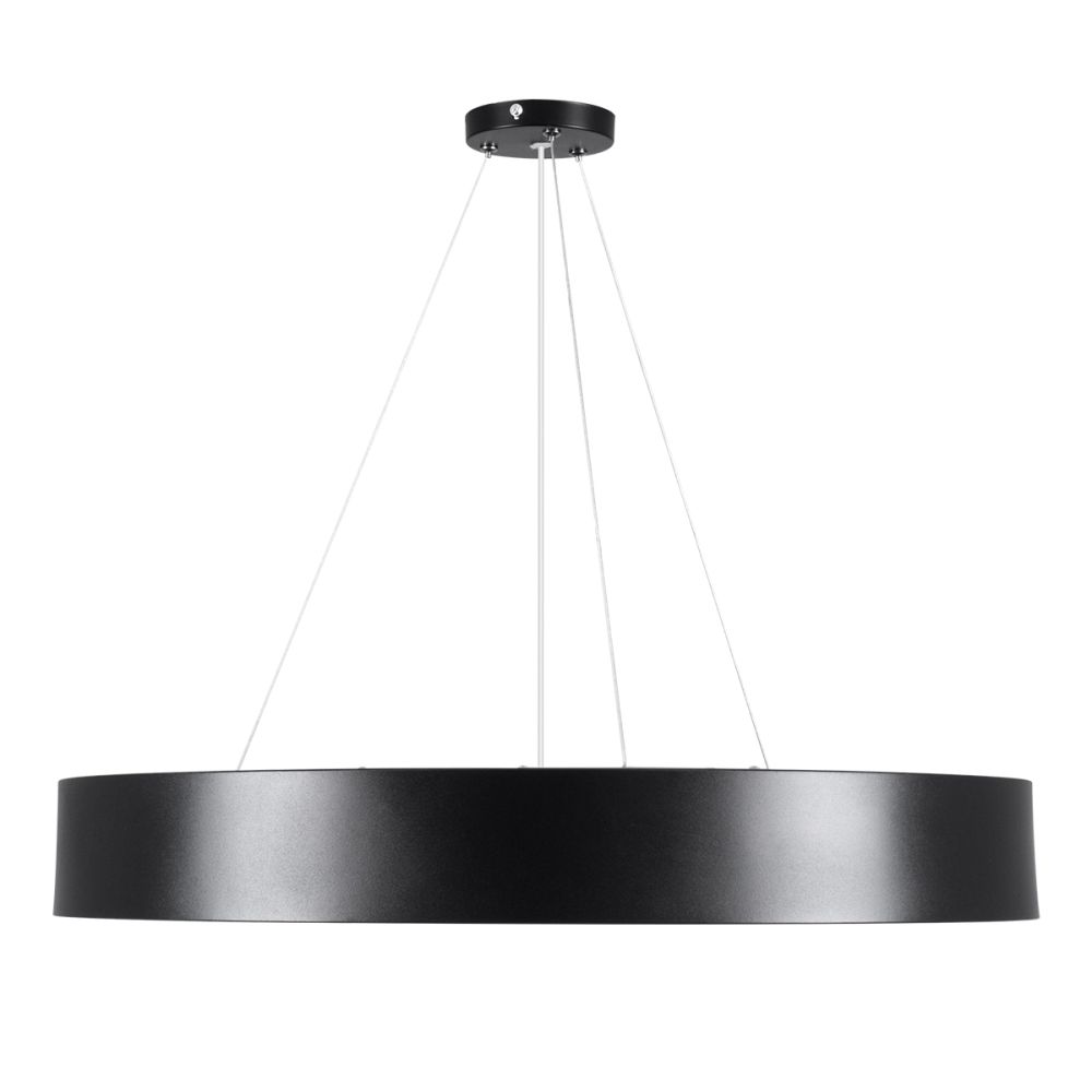 GLOBOSTAR® BURTON 61202 Μοντέρνο Κρεμαστό Φωτιστικό Οροφής LED 75W 8625lm 120° AC 220-240V IP20 Ρυθμιζόμενο Λευκό CCT με Χειριστήριο από 2700K έως 6000K Dimmable - Lumileds SMD Chip - Μαύρο Ματ - Μ60 x Π60 x Υ8cm - 3 Χρόνια Εγγύηση