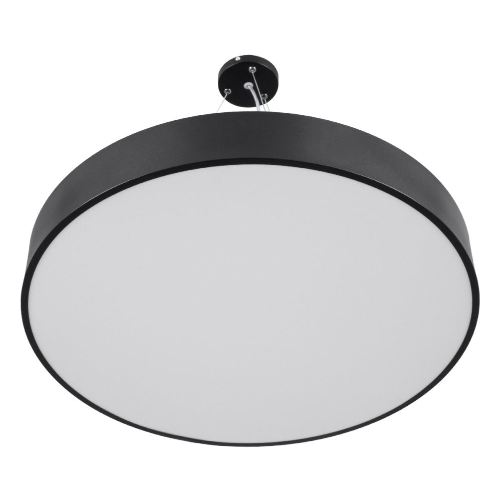 GLOBOSTAR® BURTON 61202 Μοντέρνο Κρεμαστό Φωτιστικό Οροφής LED 75W 8625lm 120° AC 220-240V IP20 Ρυθμιζόμενο Λευκό CCT με Χειριστήριο από 2700K έως 6000K Dimmable - Lumileds SMD Chip - Μαύρο Ματ - Μ60 x Π60 x Υ8cm - 3 Χρόνια Εγγύηση