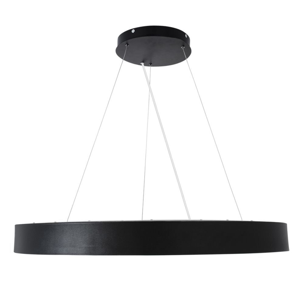 GLOBOSTAR® BURTON 61204 Μοντέρνο Κρεμαστό Φωτιστικό Οροφής LED 100W 10000lm 120° AC 220-240V IP20 Ρυθμιζόμενο Λευκό CCT με Χειριστήριο από 2700K έως 6000K Dimmable - Lumileds SMD Chip - Μαύρο Ματ - Μ80 x Π80 x Υ8cm - 3 Χρόνια Εγγύηση