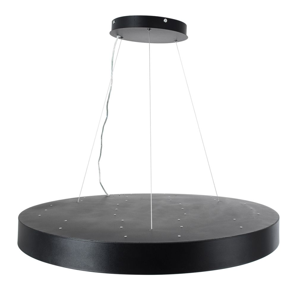 GLOBOSTAR® BURTON 61204 Μοντέρνο Κρεμαστό Φωτιστικό Οροφής LED 100W 10000lm 120° AC 220-240V IP20 Ρυθμιζόμενο Λευκό CCT με Χειριστήριο από 2700K έως 6000K Dimmable - Lumileds SMD Chip - Μαύρο Ματ - Μ80 x Π80 x Υ8cm - 3 Χρόνια Εγγύηση