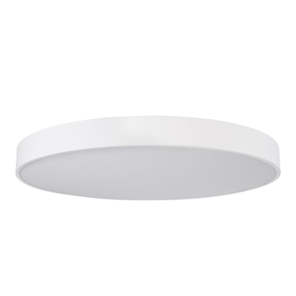 GLOBOSTAR® BURTON 61205-S Μοντέρνο Φωτιστικό Οροφής LED 100W 10000lm 120° AC 220-240V IP20 Ρυθμιζόμενο Λευκό CCT με Χειριστήριο από 2700K έως 6000K Dimmable - Lumileds SMD Chip - Λευκό Ματ - Μ80 x Π80 x Υ8cm - 3 Χρόνια Εγγύηση