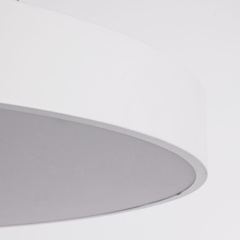 GLOBOSTAR® BURTON 61205-S Μοντέρνο Φωτιστικό Οροφής LED 100W 10000lm 120° AC 220-240V IP20 Ρυθμιζόμενο Λευκό CCT με Χειριστήριο από 2700K έως 6000K Dimmable - Lumileds SMD Chip - Λευκό Ματ - Μ80 x Π80 x Υ8cm - 3 Χρόνια Εγγύηση