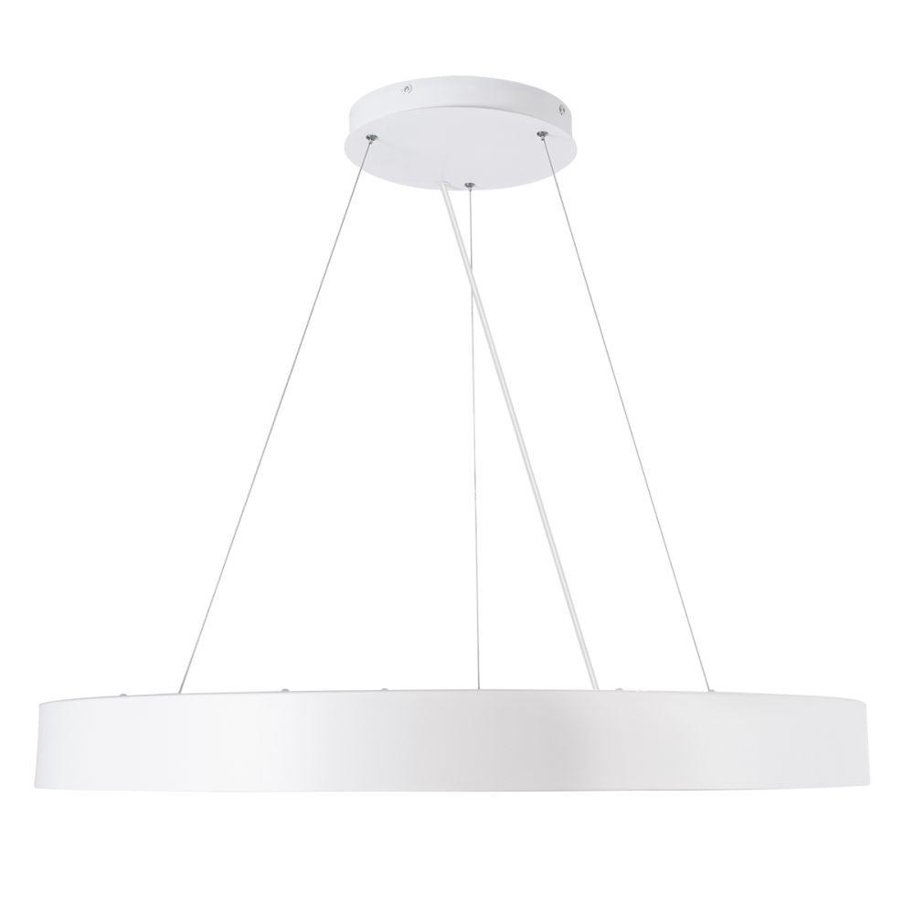 GLOBOSTAR® BURTON 61205 Μοντέρνο Κρεμαστό Φωτιστικό Οροφής LED 100W 10000lm 120° AC 220-240V IP20 Ρυθμιζόμενο Λευκό CCT με Χειριστήριο από 2700K έως 6000K Dimmable - Lumileds SMD Chip - Λευκό Ματ - Μ80 x Π80 x Υ8cm - 3 Χρόνια Εγγύηση