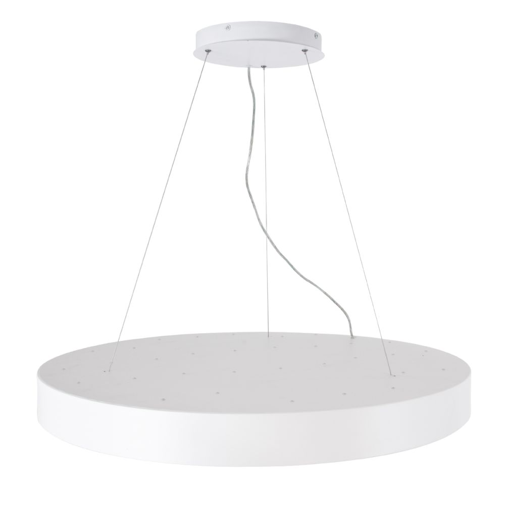 GLOBOSTAR® BURTON 61205 Μοντέρνο Κρεμαστό Φωτιστικό Οροφής LED 100W 10000lm 120° AC 220-240V IP20 Ρυθμιζόμενο Λευκό CCT με Χειριστήριο από 2700K έως 6000K Dimmable - Lumileds SMD Chip - Λευκό Ματ - Μ80 x Π80 x Υ8cm - 3 Χρόνια Εγγύηση