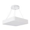 GLOBOSTAR® KAMALA 61207 Μοντέρνο Κρεμαστό Φωτιστικό Οροφής LED 67W 7370lm 120° AC 220-240V IP20 Ρυθμιζόμενο Λευκό CCT με Χειριστήριο από 2700K έως 6000K Dimmable - Lumileds SMD Chip - Λευκό Ματ - Μ40 x Π40 x Υ8cm - 3 Χρόνια Εγγύηση