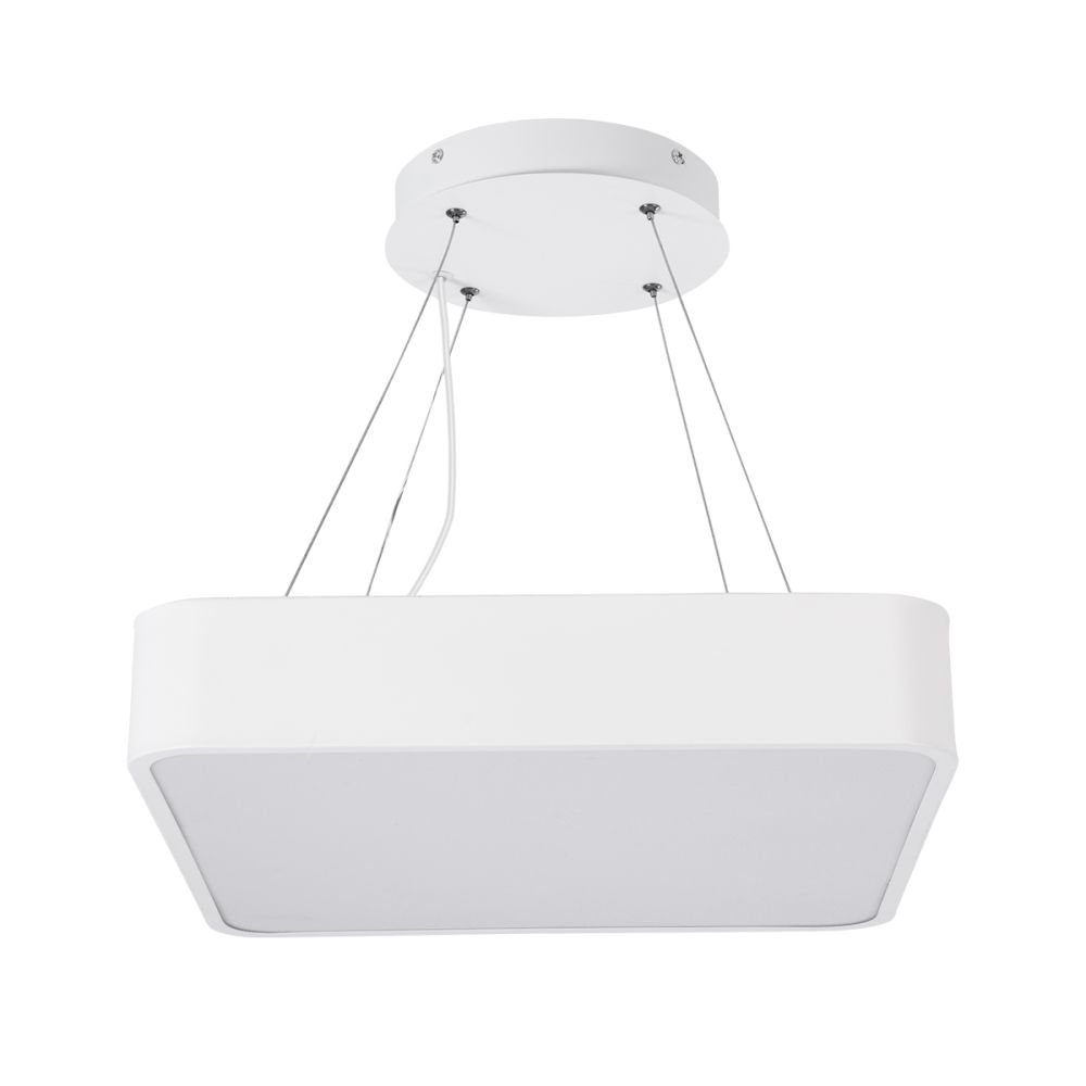 GLOBOSTAR® KAMALA 61207 Μοντέρνο Κρεμαστό Φωτιστικό Οροφής LED 67W 7370lm 120° AC 220-240V IP20 Ρυθμιζόμενο Λευκό CCT με Χειριστήριο από 2700K έως 6000K Dimmable - Lumileds SMD Chip - Λευκό Ματ - Μ40 x Π40 x Υ8cm - 3 Χρόνια Εγγύηση