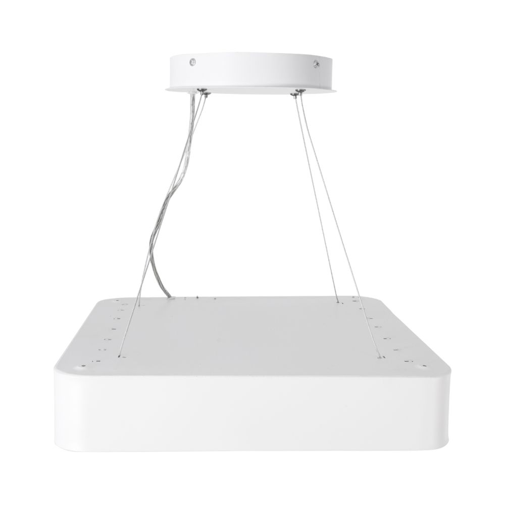 GLOBOSTAR® KAMALA 61207 Μοντέρνο Κρεμαστό Φωτιστικό Οροφής LED 67W 7370lm 120° AC 220-240V IP20 Ρυθμιζόμενο Λευκό CCT με Χειριστήριο από 2700K έως 6000K Dimmable - Lumileds SMD Chip - Λευκό Ματ - Μ40 x Π40 x Υ8cm - 3 Χρόνια Εγγύηση