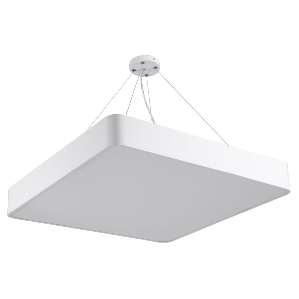 GLOBOSTAR® KAMALA 61209 Μοντέρνο Κρεμαστό Φωτιστικό Οροφής LED 75W 8625lm 120° AC 220-240V IP20 Ρυθμιζόμενο Λευκό CCT με Χειριστήριο από 2700K έως 6000K Dimmable - Lumileds SMD Chip - Λευκό Ματ - Μ60 x Π60 x Υ8cm - 3 Χρόνια Εγγύηση