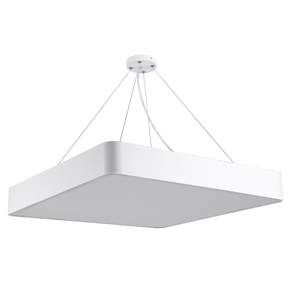 GLOBOSTAR® KAMALA 61209 Μοντέρνο Κρεμαστό Φωτιστικό Οροφής LED 75W 8625lm 120° AC 220-240V IP20 Ρυθμιζόμενο Λευκό CCT με Χειριστήριο από 2700K έως 6000K Dimmable - Lumileds SMD Chip - Λευκό Ματ - Μ60 x Π60 x Υ8cm - 3 Χρόνια Εγγύηση