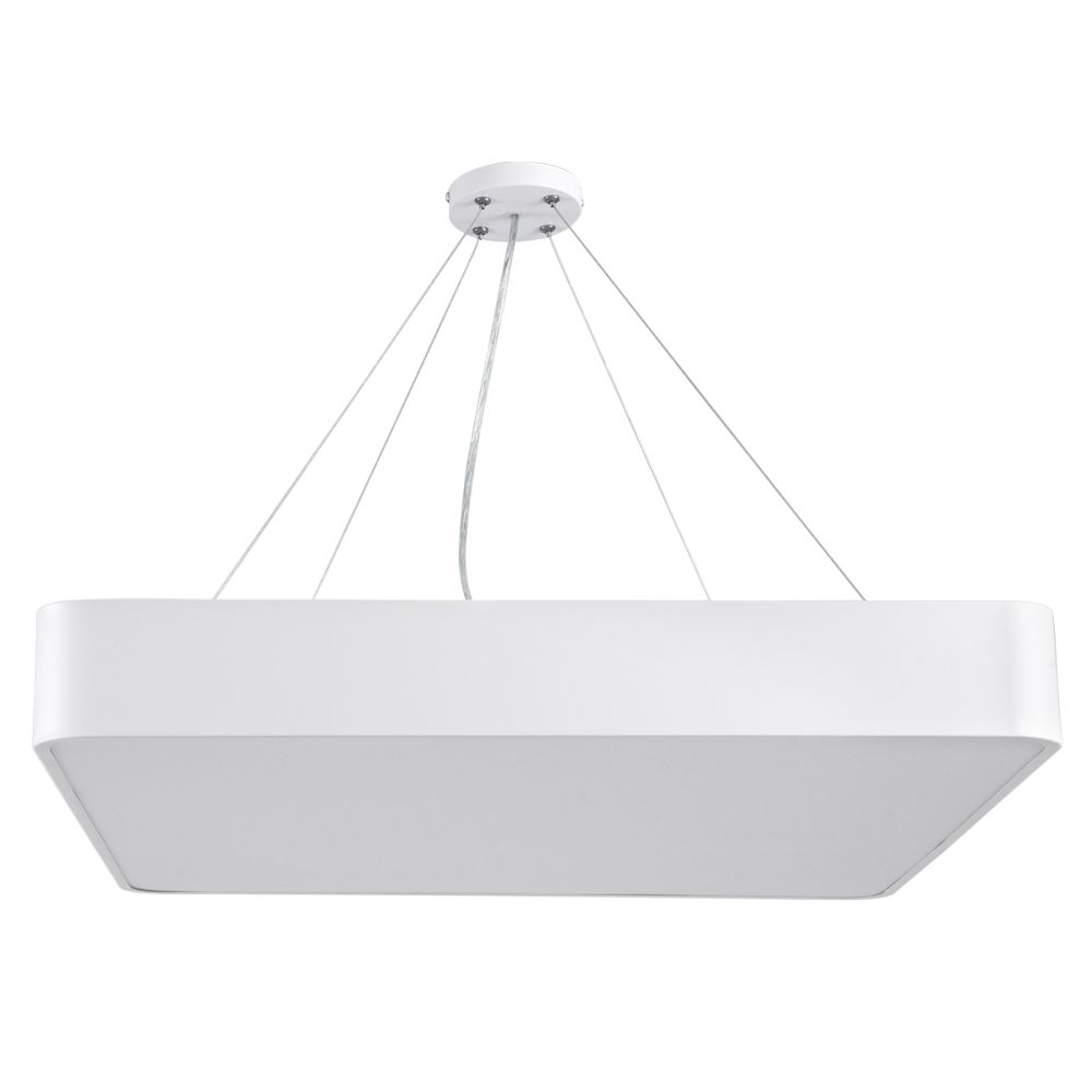 GLOBOSTAR® KAMALA 61209 Μοντέρνο Κρεμαστό Φωτιστικό Οροφής LED 75W 8625lm 120° AC 220-240V IP20 Ρυθμιζόμενο Λευκό CCT με Χειριστήριο από 2700K έως 6000K Dimmable - Lumileds SMD Chip - Λευκό Ματ - Μ60 x Π60 x Υ8cm - 3 Χρόνια Εγγύηση