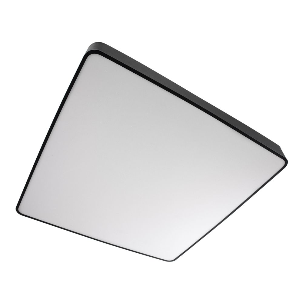 GLOBOSTAR® KAMALA 61210-S Μοντέρνο Φωτιστικό Οροφής LED 100W 10000lm 120° AC 220-240V IP20 Ρυθμιζόμενο Λευκό CCT με Χειριστήριο από 2700K έως 6000K Dimmable - Lumileds SMD Chip - Μαύρο Ματ - Μ80 x Π80 x Υ8cm - 3 Χρόνια Εγγύηση