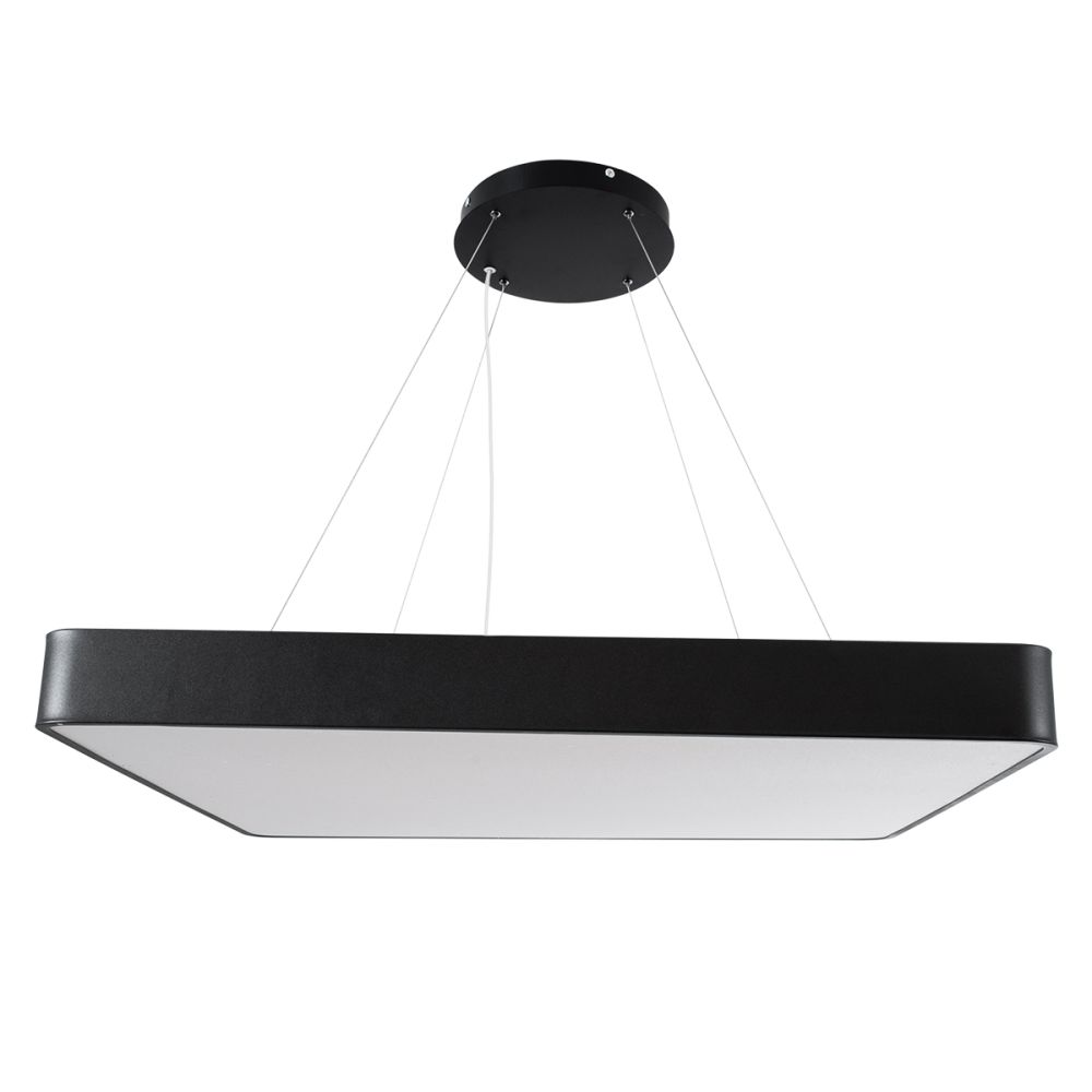 GLOBOSTAR® KAMALA 61210-P Μοντέρνο Κρεμαστό Φωτιστικό Οροφής LED 100W 10000lm 120° AC 220-240V IP20 Ρυθμιζόμενο Λευκό CCT με Χειριστήριο από 2700K έως 6000K Dimmable - Lumileds SMD Chip - Μαύρο Ματ - Μ80 x Π80 x Υ8cm - 3 Χρόνια Εγγύηση