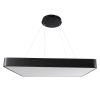 GLOBOSTAR® KAMALA 61210-P Μοντέρνο Κρεμαστό Φωτιστικό Οροφής LED 100W 10000lm 120° AC 220-240V IP20 Ρυθμιζόμενο Λευκό CCT με Χειριστήριο από 2700K έως 6000K Dimmable - Lumileds SMD Chip - Μαύρο Ματ - Μ80 x Π80 x Υ8cm - 3 Χρόνια Εγγύηση