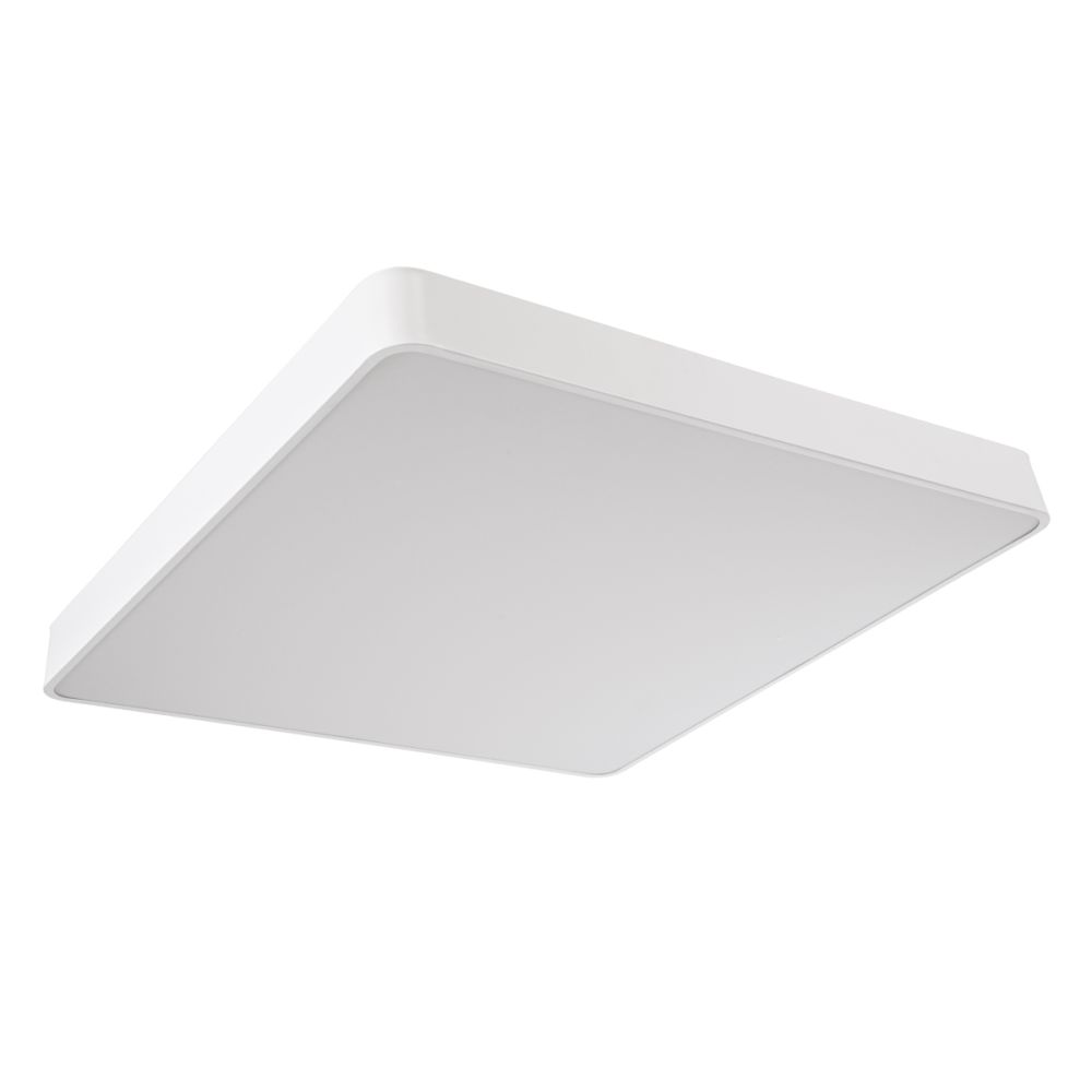 GLOBOSTAR® KAMALA 61211-S Μοντέρνο Φωτιστικό Οροφής LED 100W 11020lm 120° AC 220-240V IP20 Ρυθμιζόμενο Λευκό CCT με Χειριστήριο από 2700K έως 6000K Dimmable - Lumileds SMD Chip - Λευκό Ματ - Μ80 x Π80 x Υ8cm - 3 Χρόνια Εγγύηση