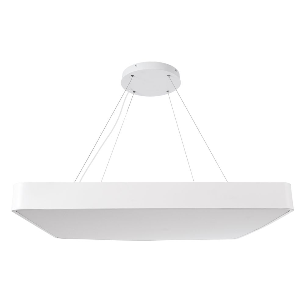 GLOBOSTAR® KAMALA 61211-P Μοντέρνο Κρεμαστό Φωτιστικό Οροφής LED 100W 11020lm 120° AC 220-240V IP20 Ρυθμιζόμενο Λευκό CCT με Χειριστήριο από 2700K έως 6000K Dimmable - Lumileds SMD Chip - Λευκό Ματ - Μ80 x Π80 x Υ8cm - 3 Χρόνια Εγγύηση