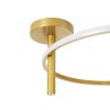 GLOBOSTAR® VERONA 61225 Μοντέρνο Φωτιστικό Οροφής LED 36W 4032lm 360° AC 220-240V IP20 Ρυθμιζόμενο Λευκό CCT με On/Off 2700K/4500K/6000K - Lumileds SMD Chip - Χρυσό Βούρτσας - Μ60 x Π60 x Υ23cm - 3 Χρόνια Εγγύηση