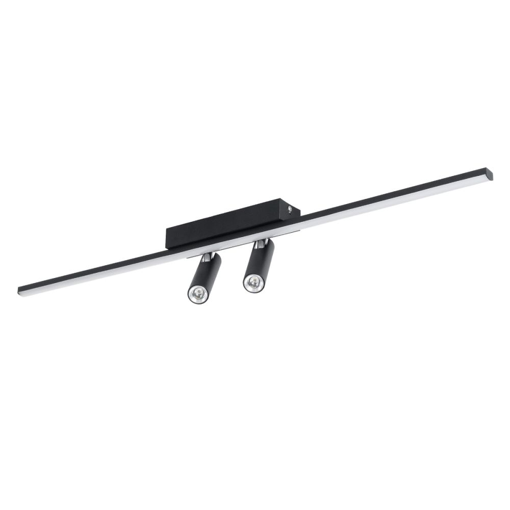 GLOBOSTAR® BARETTI 61226 Μοντέρνο Φωτιστικό Οροφής LED 24W 2688lm 160° & 45° AC 220-240V IP20 Ρυθμιζόμενο Λευκό CCT με On/Off 2700K/4500K/6000K - Lumileds SMD Chip - Μαύρο Ματ - Μ80 x Π5 x Υ15cm - 3 Χρόνια Εγγύηση