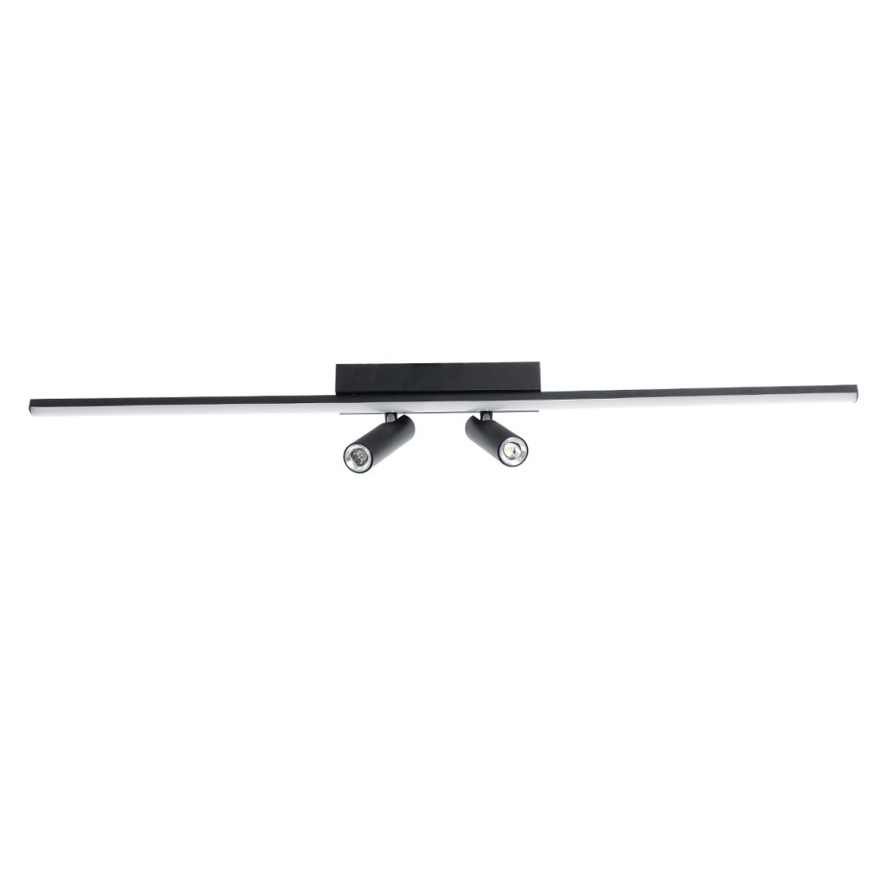 GLOBOSTAR® BARETTI 61226 Μοντέρνο Φωτιστικό Οροφής LED 24W 2688lm 160° & 45° AC 220-240V IP20 Ρυθμιζόμενο Λευκό CCT με On/Off 2700K/4500K/6000K - Lumileds SMD Chip - Μαύρο Ματ - Μ80 x Π5 x Υ15cm - 3 Χρόνια Εγγύηση
