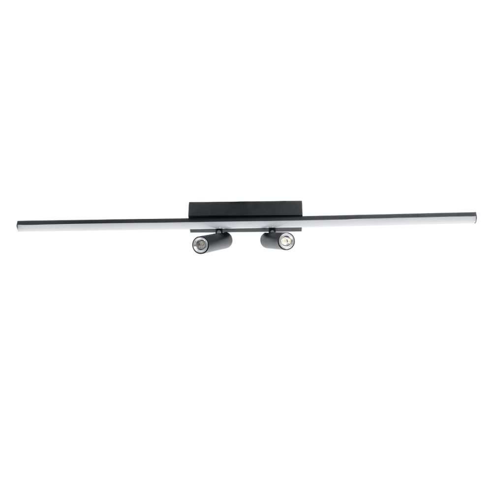 GLOBOSTAR® BARETTI 61226 Μοντέρνο Φωτιστικό Οροφής LED 24W 2688lm 160° & 45° AC 220-240V IP20 Ρυθμιζόμενο Λευκό CCT με On/Off 2700K/4500K/6000K - Lumileds SMD Chip - Μαύρο Ματ - Μ80 x Π5 x Υ15cm - 3 Χρόνια Εγγύηση