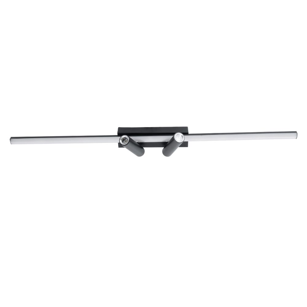 GLOBOSTAR® BARETTI 61226 Μοντέρνο Φωτιστικό Οροφής LED 24W 2688lm 160° & 45° AC 220-240V IP20 Ρυθμιζόμενο Λευκό CCT με On/Off 2700K/4500K/6000K - Lumileds SMD Chip - Μαύρο Ματ - Μ80 x Π5 x Υ15cm - 3 Χρόνια Εγγύηση