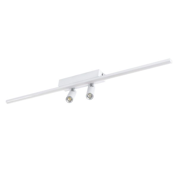 GLOBOSTAR® BARETTI 61227 Μοντέρνο Φωτιστικό Οροφής LED 24W 2688lm 160° & 45° AC 220-240V IP20 Ρυθμιζόμενο Λευκό CCT με On/Off 2700K/4500K/6000K - Lumileds SMD Chip - Λευκό Ματ - Μ80 x Π5 x Υ15cm - 3 Χρόνια Εγγύηση