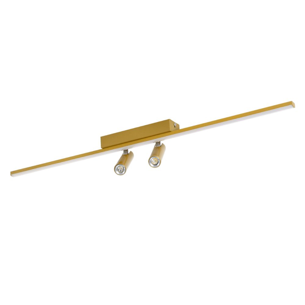 GLOBOSTAR® BARETTI 61228 Μοντέρνο Φωτιστικό Οροφής LED 24W 2688lm 160° & 45° AC 220-240V IP20 Ρυθμιζόμενο Λευκό CCT με On/Off 2700K/4500K/6000K - Lumileds SMD Chip - Χρυσό - Μ80 x Π5 x Υ15cm - 3 Χρόνια Εγγύηση