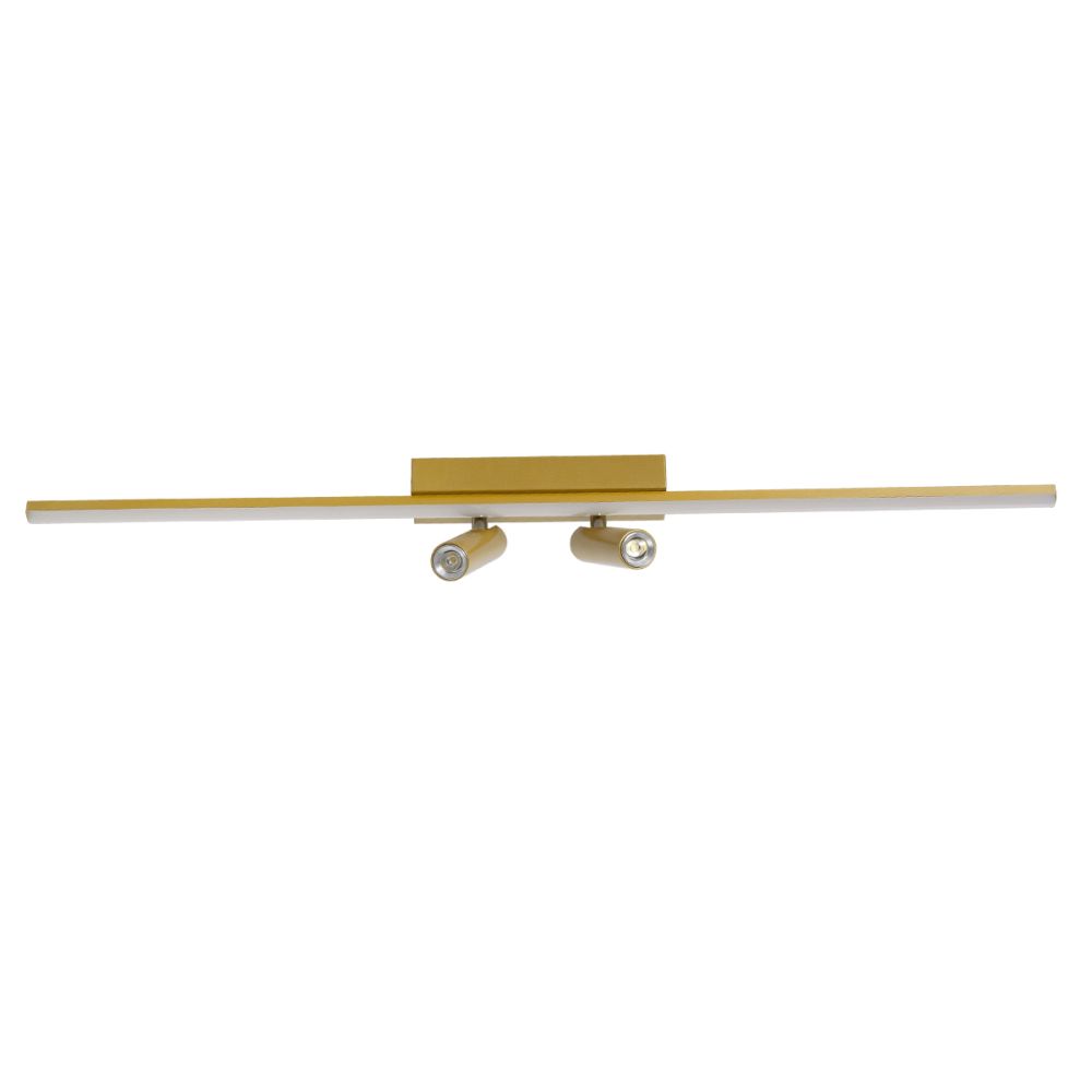 GLOBOSTAR® BARETTI 61228 Μοντέρνο Φωτιστικό Οροφής LED 24W 2688lm 160° & 45° AC 220-240V IP20 Ρυθμιζόμενο Λευκό CCT με On/Off 2700K/4500K/6000K - Lumileds SMD Chip - Χρυσό - Μ80 x Π5 x Υ15cm - 3 Χρόνια Εγγύηση