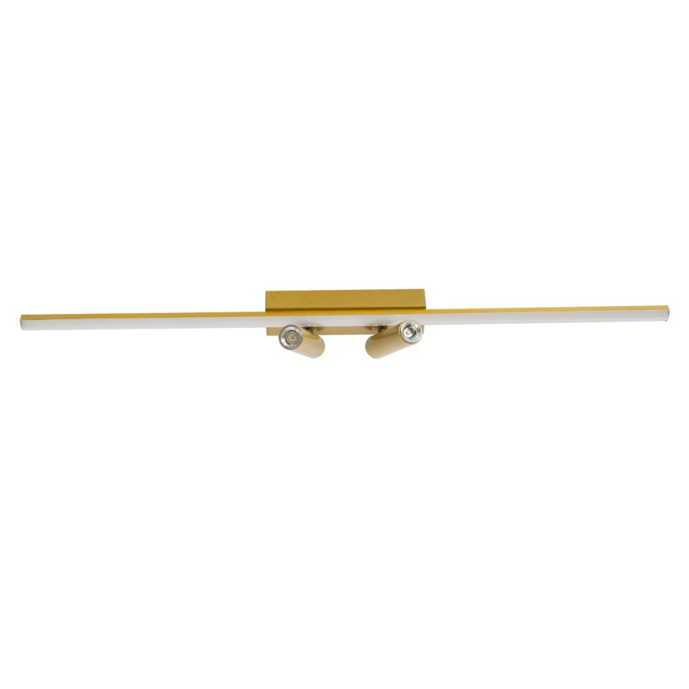 GLOBOSTAR® BARETTI 61228 Μοντέρνο Φωτιστικό Οροφής LED 24W 2688lm 160° & 45° AC 220-240V IP20 Ρυθμιζόμενο Λευκό CCT με On/Off 2700K/4500K/6000K - Lumileds SMD Chip - Χρυσό - Μ80 x Π5 x Υ15cm - 3 Χρόνια Εγγύηση