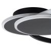 GLOBOSTAR® CIRCUO 61229 Μοντέρνο Φωτιστικό Οροφής LED 75W 8400lm 360° AC 220-240V IP20 Ρυθμιζόμενο Λευκό CCT με Χειριστήριο από 2700K έως 6000K Dimmable - Lumileds SMD Chip - Μαύρο Ματ - Μ53 x Π42.5 x Υ9cm - 3 Χρόνια Εγγύηση