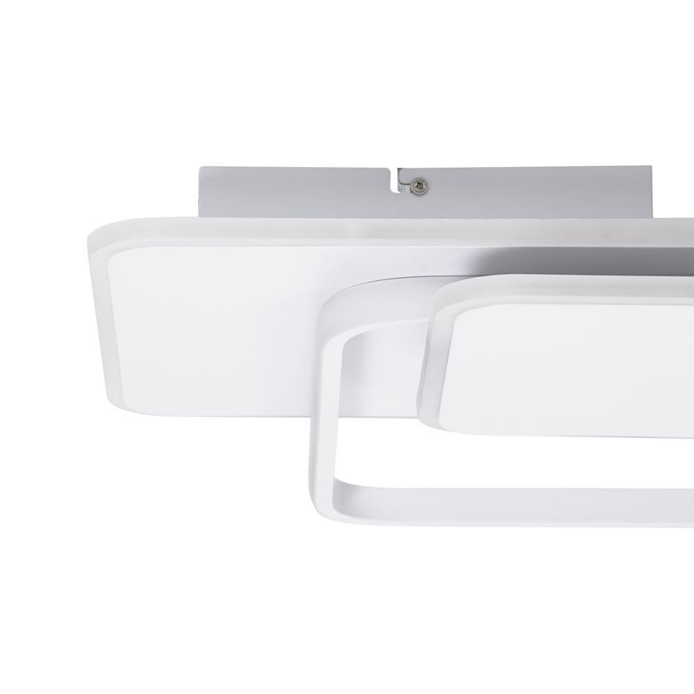 GLOBOSTAR® SQUARO 61232 Μοντέρνο Φωτιστικό Οροφής LED 75W 8400lm 360° AC 220-240V IP20 Ρυθμιζόμενο Λευκό CCT με Χειριστήριο από 2700K έως 6000K Dimmable - Lumileds SMD Chip - Λευκό Ματ - Μ48.5 x Π51 x Υ9cm - 3 Χρόνια Εγγύηση
