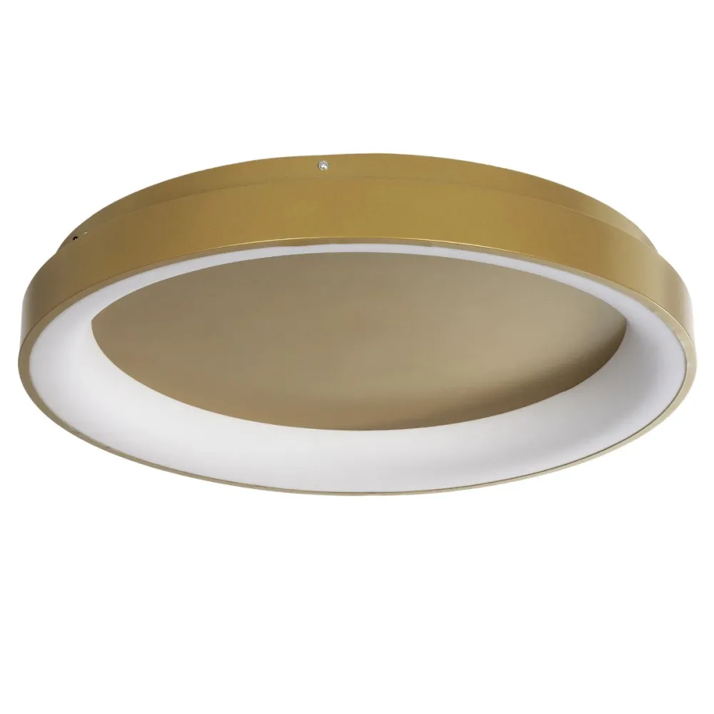 GLOBOSTAR® SALEM 61239 Μοντέρνο Φωτιστικό Οροφής LED 105W 12075lm 120° AC 220-240V IP20 Ρυθμιζόμενο Λευκό CCT με Χειριστήριο από 2700K έως 6000K Dimmable - Lumileds SMD Chip - Χρυσό - Μ60 x Π60 x Υ9.5cm - 3 Χρόνια Εγγύηση