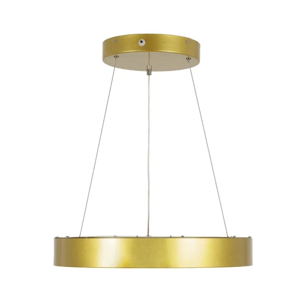 GLOBOSTAR® SALEM 61243 Μοντέρνο Κρεμαστό Φωτιστικό Οροφής LED 75W 8625lm 120° AC 220-240V IP20 Ρυθμιζόμενο Λευκό CCT με Χειριστήριο από 2700K έως 6000K Dimmable - Lumileds SMD Chip - Χρυσό - Μ45 x Π45 x Υ6cm - 3 Χρόνια Εγγύηση