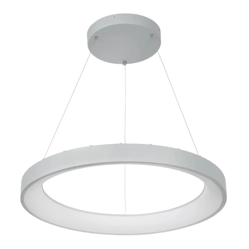 GLOBOSTAR® SALEM 61246 Μοντέρνο Κρεμαστό Φωτιστικό Οροφής LED 105W 12075lm 120° AC 220-240V IP20 Ρυθμιζόμενο Λευκό CCT με Χειριστήριο από 2700K έως 6000K Dimmable - Lumileds SMD Chip - Γκρι - Μ60 x Π60 x Υ6cm - 3 Χρόνια Εγγύηση