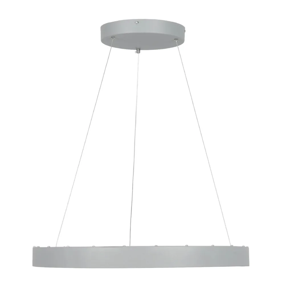 GLOBOSTAR® SALEM 61246 Μοντέρνο Κρεμαστό Φωτιστικό Οροφής LED 105W 12075lm 120° AC 220-240V IP20 Ρυθμιζόμενο Λευκό CCT με Χειριστήριο από 2700K έως 6000K Dimmable - Lumileds SMD Chip - Γκρι - Μ60 x Π60 x Υ6cm - 3 Χρόνια Εγγύηση