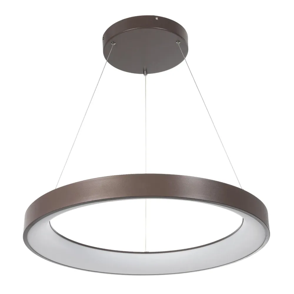 GLOBOSTAR® SALEM 61248 Μοντέρνο Κρεμαστό Φωτιστικό Οροφής LED 105W 12075lm 120° AC 220-240V IP20 Ρυθμιζόμενο Λευκό CCT με Χειριστήριο από 2700K έως 6000K Dimmable - Lumileds SMD Chip - Καφέ Ματ - Μ60 x Π60 x Υ6cm - 3 Χρόνια Εγγύηση